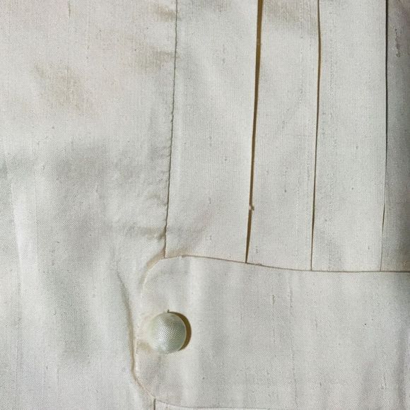 Sarah Louise Jacket, Cream Taffeta, Double Breasted, Pleats on Back, Bow - Picture 8 of 10